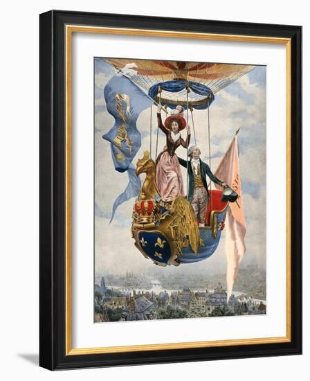 First Gas Balloon (2)-Maurice Leloir-Framed Art Print