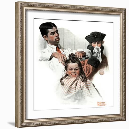 "First Haircut", August 10,1918-Norman Rockwell-Framed Giclee Print