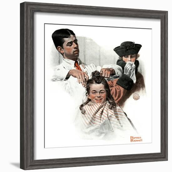 "First Haircut", August 10,1918-Norman Rockwell-Framed Giclee Print