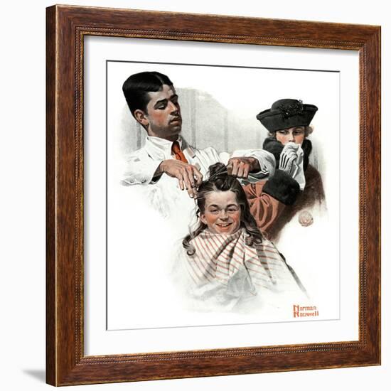 "First Haircut", August 10,1918-Norman Rockwell-Framed Giclee Print