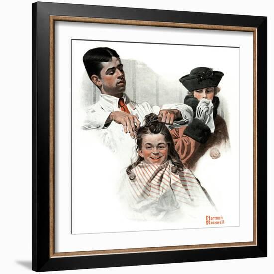 "First Haircut", August 10,1918-Norman Rockwell-Framed Giclee Print