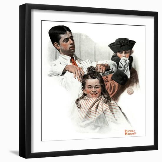"First Haircut", August 10,1918-Norman Rockwell-Framed Giclee Print