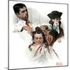 "First Haircut", August 10,1918-Norman Rockwell-Mounted Giclee Print