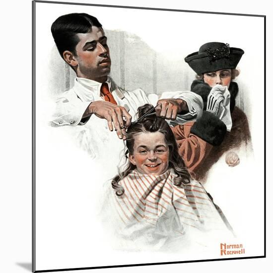 "First Haircut", August 10,1918-Norman Rockwell-Mounted Giclee Print