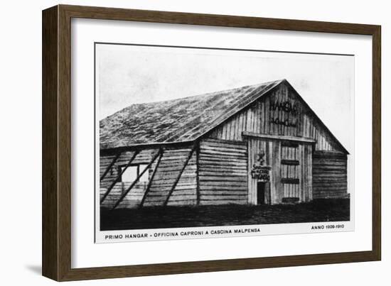 First Hangar of Caproni Aviation Factory at Cascina Malpensa-null-Framed Giclee Print