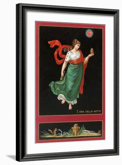 First Hour of the Night, Woman with Owl-Found Image Press-Framed Giclee Print