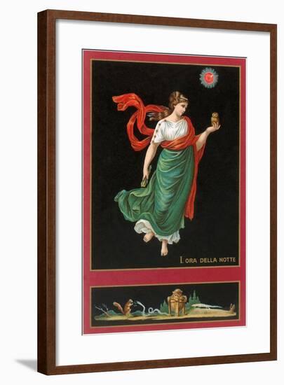 First Hour of the Night, Woman with Owl-Found Image Press-Framed Giclee Print