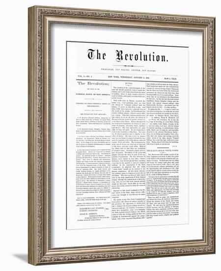 First Issue of the Revolution Suffrage Newspaper-null-Framed Giclee Print