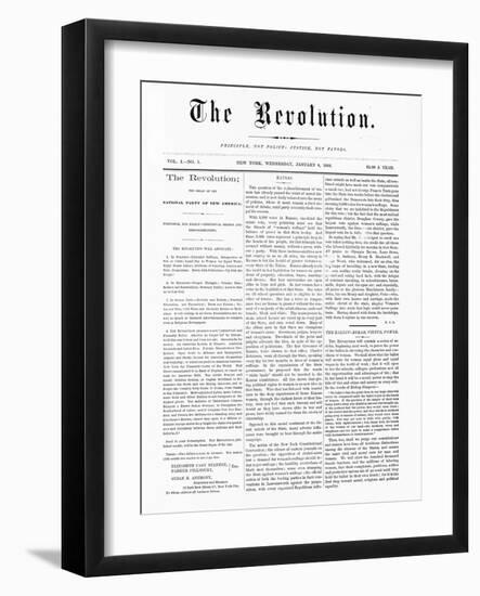 First Issue of the Revolution Suffrage Newspaper-null-Framed Giclee Print