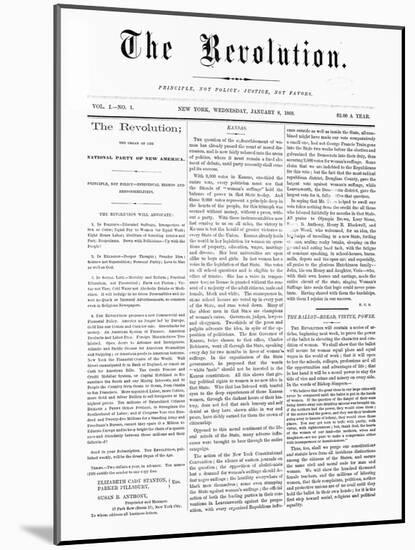 First Issue of the Revolution Suffrage Newspaper-null-Mounted Giclee Print