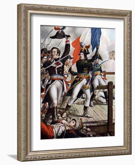 First Italian Campaign: Napoleon Bonaparte (1769-1821) at the Battle of the Bridge of Arcole, Novem-Tancredi Scarpelli-Framed Giclee Print