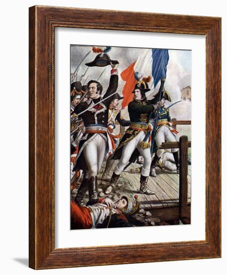 First Italian Campaign: Napoleon Bonaparte (1769-1821) at the Battle of the Bridge of Arcole, Novem-Tancredi Scarpelli-Framed Giclee Print