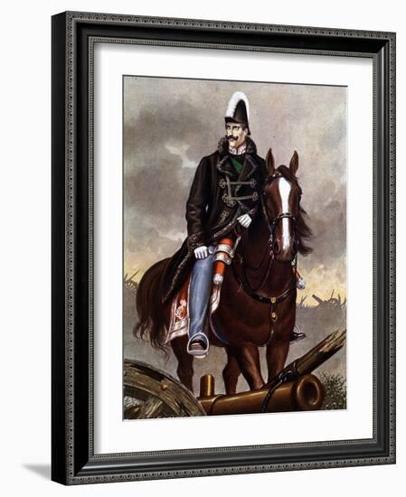 First Italian Independence War: “” Portrait of Charles Albert of Sardinia (1798-1849) (Carlo Albert-Tancredi Scarpelli-Framed Giclee Print