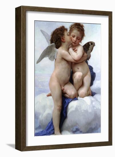 First Kiss-William Adolphe Bouguereau-Framed Art Print