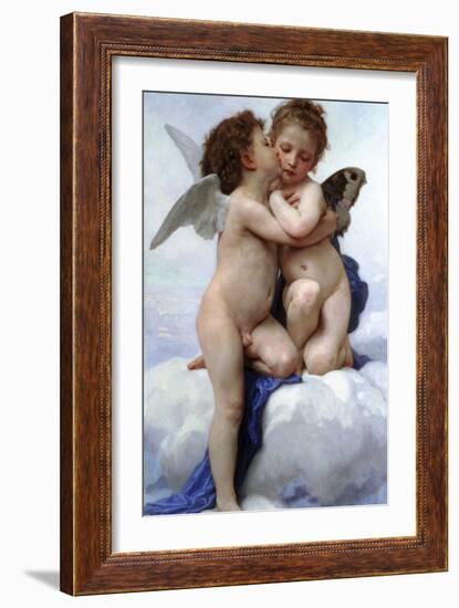 First Kiss-William Adolphe Bouguereau-Framed Art Print