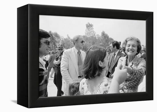 First Lady Betty Ford shakes hands at a campaign stop in the South, 1976-Thomas J. O'halloran-Framed Premier Image Canvas