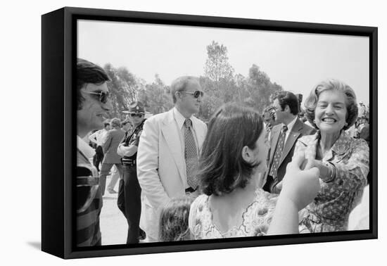 First Lady Betty Ford shakes hands at a campaign stop in the South, 1976-Thomas J. O'halloran-Framed Premier Image Canvas