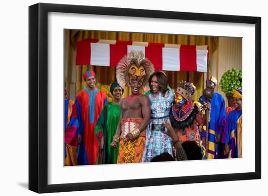 First Lady Michelle Obama Joins the Cast of Disney's the Lion King East Room of the White House-null-Framed Premium Photographic Print