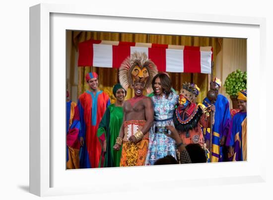 First Lady Michelle Obama Joins the Cast of Disney's the Lion King East Room of the White House-null-Framed Premium Photographic Print