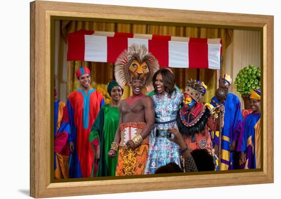 First Lady Michelle Obama Joins the Cast of Disney's the Lion King East Room of the White House-null-Framed Stretched Canvas