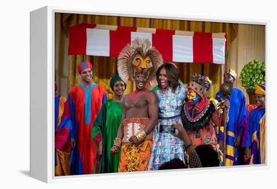 First Lady Michelle Obama Joins the Cast of Disney's the Lion King East Room of the White House-null-Framed Stretched Canvas