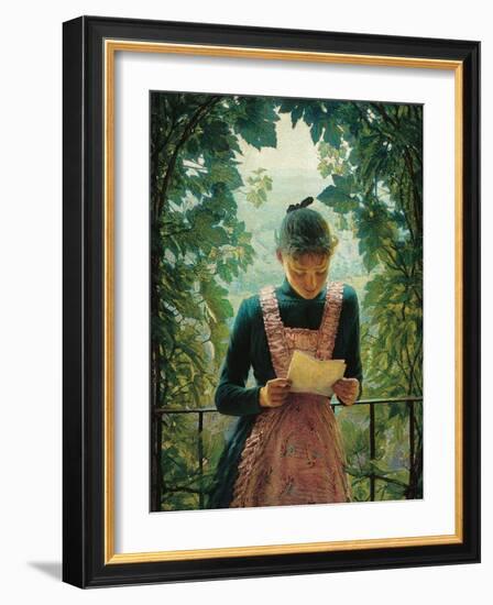 First Letter-Angelo Morbelli-Framed Art Print