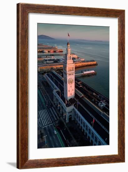 First Light Ferry Building San Francisco Bay Port Harbor Ships-Vincent James-Framed Photographic Print