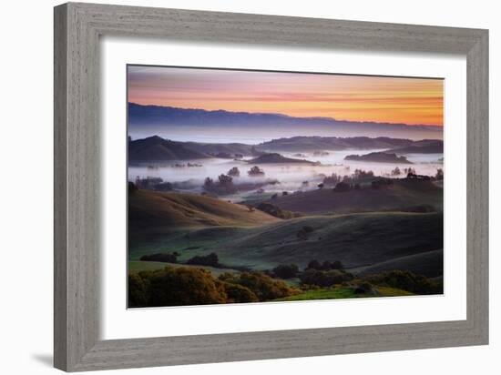 First Light on the Petaluma Hills, Sonoma County, Northern California-Vincent James-Framed Photographic Print