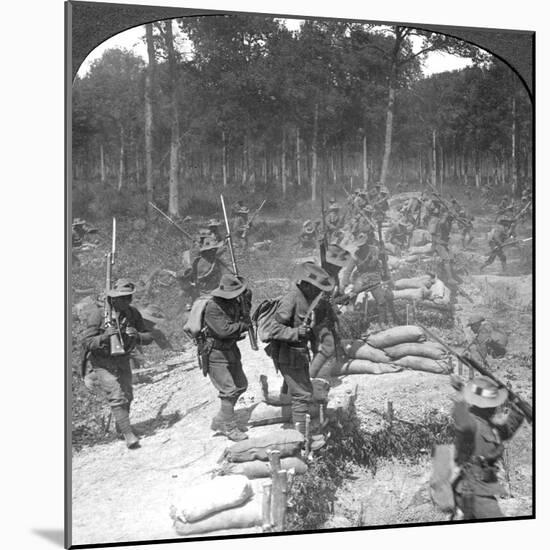First Line Gurkhas Storming and Capturing a German Trench, World War I, 1914-1918-Crown-Mounted Giclee Print