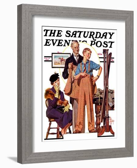 "First Long Suit," Saturday Evening Post Cover, September 18, 1937-Joseph Christian Leyendecker-Framed Giclee Print