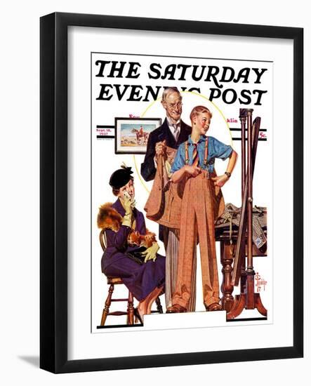 "First Long Suit," Saturday Evening Post Cover, September 18, 1937-Joseph Christian Leyendecker-Framed Giclee Print