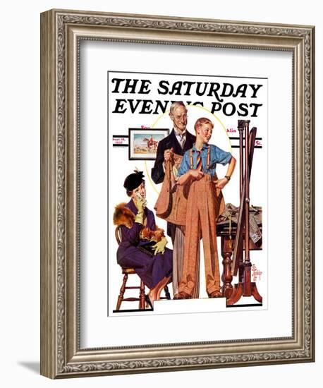 "First Long Suit," Saturday Evening Post Cover, September 18, 1937-Joseph Christian Leyendecker-Framed Giclee Print