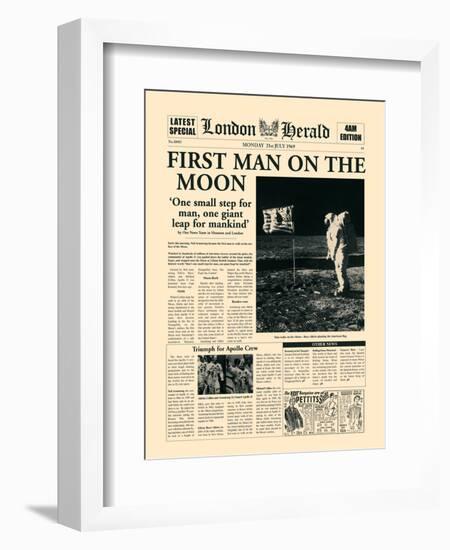 First Man on the Moon-The Vintage Collection-Framed Art Print