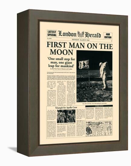 First Man on the Moon-The Vintage Collection-Framed Stretched Canvas