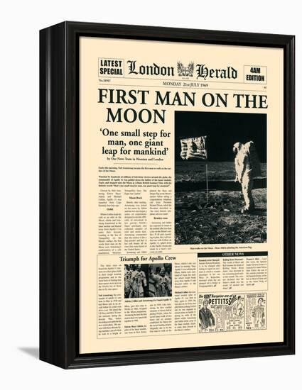 First Man on the Moon-The Vintage Collection-Framed Stretched Canvas