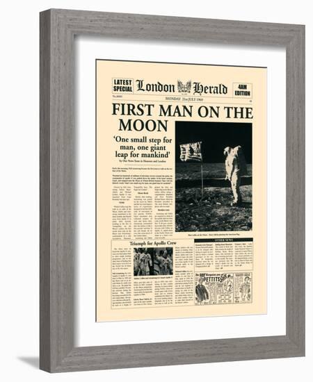 First Man on the Moon-The Vintage Collection-Framed Art Print