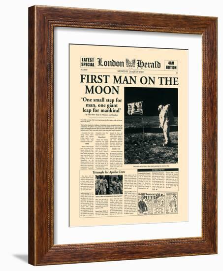 First Man on the Moon-The Vintage Collection-Framed Art Print