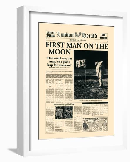 First Man on the Moon-The Vintage Collection-Framed Art Print