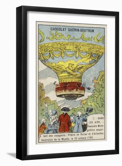 First Manned Balloon Flight, 10 October 1783-null-Framed Giclee Print
