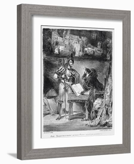 First Meeting Between Faust and Mephistopheles: 'Why All This Noise ', from Goethe's Faust, 1828-Eugene Delacroix-Framed Giclee Print