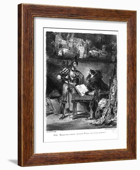 First Meeting Between Faust and Mephistopheles: `Why All This Noise?'-Eugene Delacroix-Framed Giclee Print