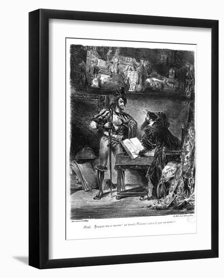 First Meeting Between Faust and Mephistopheles: `Why All This Noise?'-Eugene Delacroix-Framed Giclee Print