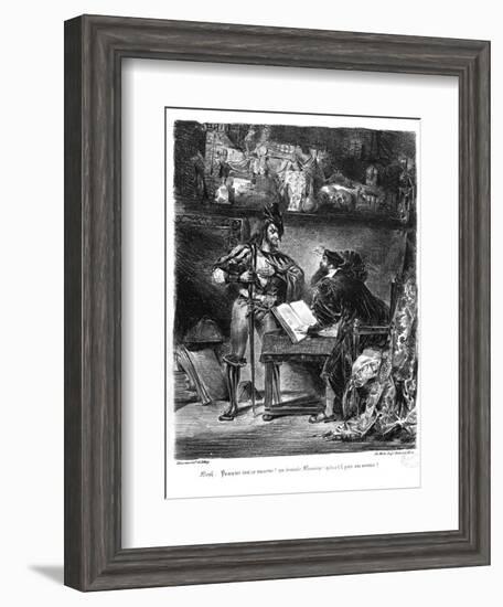 First Meeting Between Faust and Mephistopheles: `Why All This Noise?'-Eugene Delacroix-Framed Giclee Print