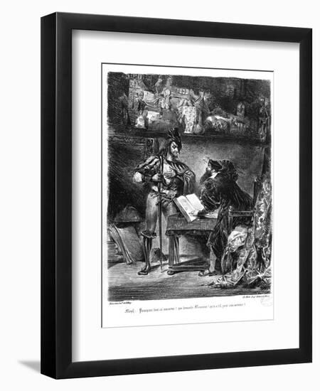 First Meeting Between Faust and Mephistopheles: `Why All This Noise?'-Eugene Delacroix-Framed Giclee Print