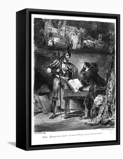 First Meeting Between Faust and Mephistopheles: `Why All This Noise?'-Eugene Delacroix-Framed Premier Image Canvas