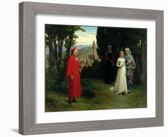 First Meeting of Dante and Beatrice, 1877-Raffaelle Gianetti-Framed Giclee Print