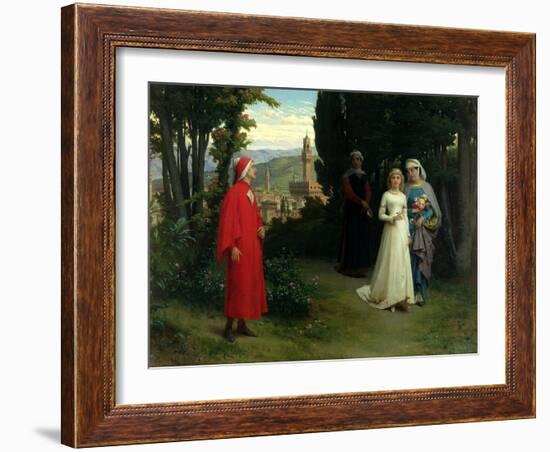 First Meeting of Dante and Beatrice, 1877-Raffaelle Gianetti-Framed Giclee Print