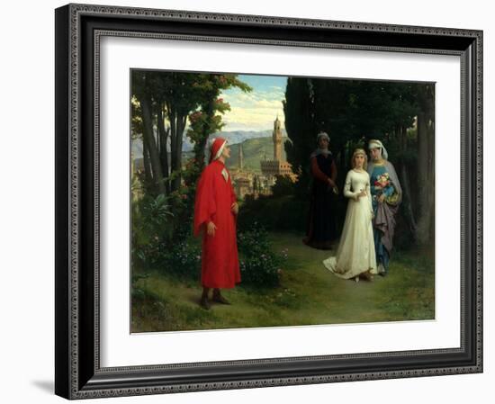 First Meeting of Dante and Beatrice, 1877-Raffaelle Gianetti-Framed Giclee Print