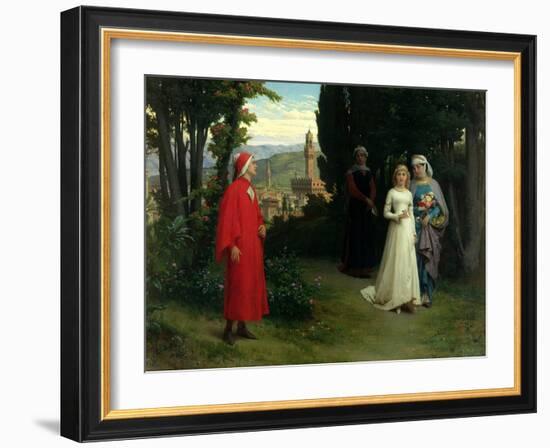 First Meeting of Dante and Beatrice, 1877-Raffaelle Gianetti-Framed Giclee Print