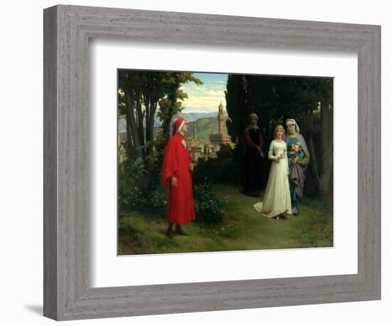 First Meeting of Dante and Beatrice, 1877-Raffaelle Gianetti-Framed Giclee Print